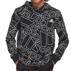 adidas Boys Outline Badge of Sport Hooded Tee - Size Small (8)